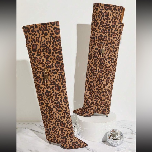 Over the knee Shark Boots leopard - Picture 6 of 9